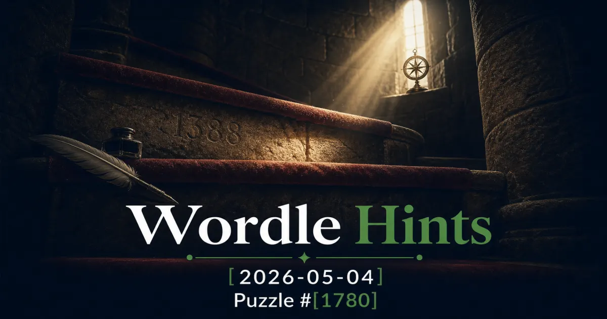 Illustrated cover for Wordle hints on May 4, 2026, puzzle #1780.